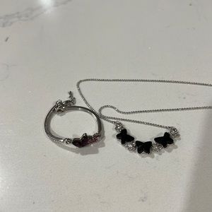 butterfly bracelet and necklace bundle